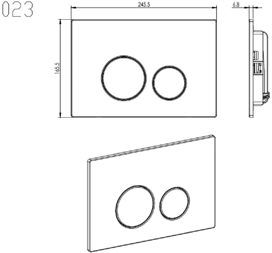 Панель смыва Kordi KDI-0000039 нержавеющая сталь оружейная сталь круглые кнопки KDI-0000039