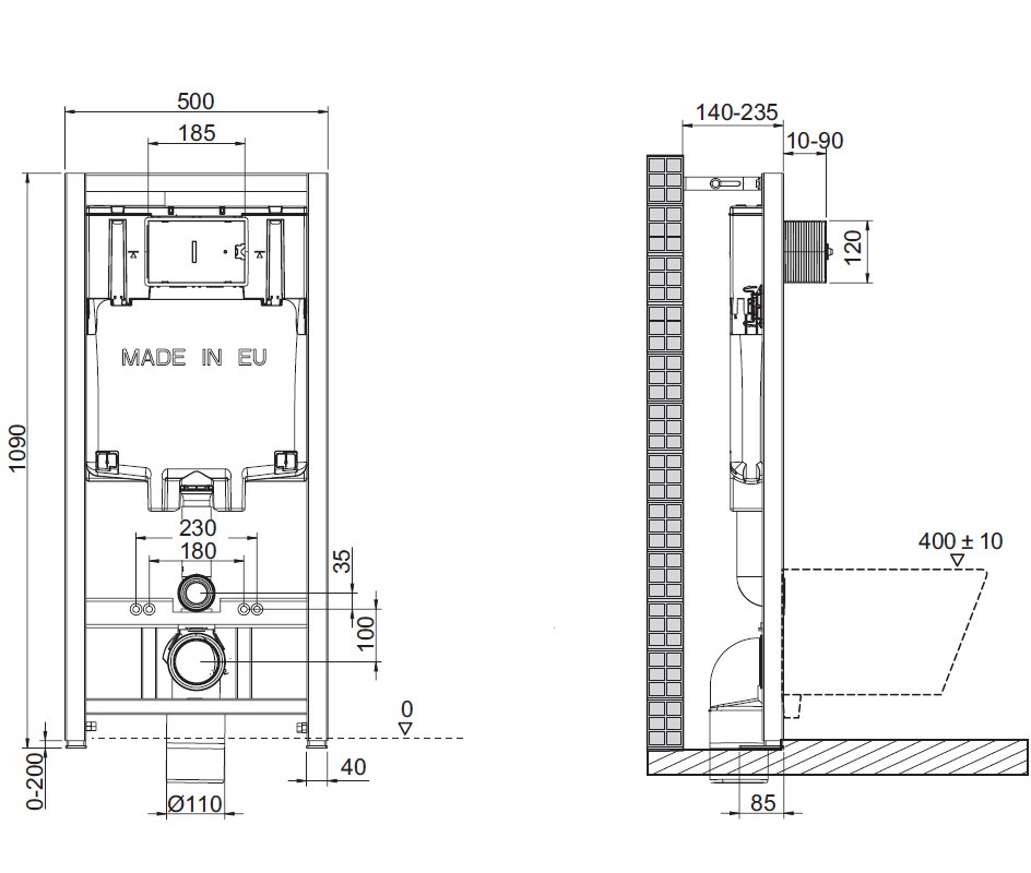 Унитаз подвесной с инсталляцией Jacob Delafon Vox сиденье микролифт без панели смыва E21772RU-00