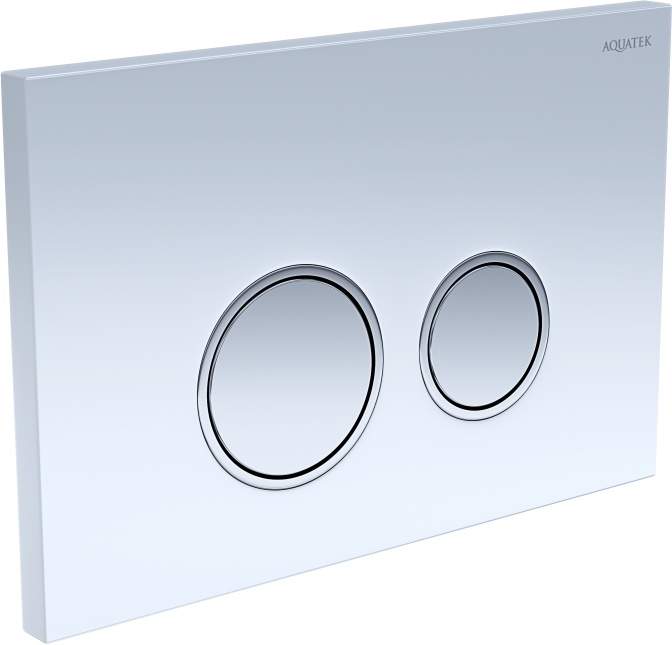 Панель смыва KDI 006E1 белая закаленное стекло круглая клавиша ободок хром KDI-0000028