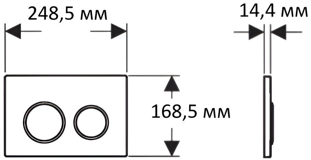 Панель смыва KDI 006E1 белая закаленное стекло круглая клавиша ободок хром KDI-0000028