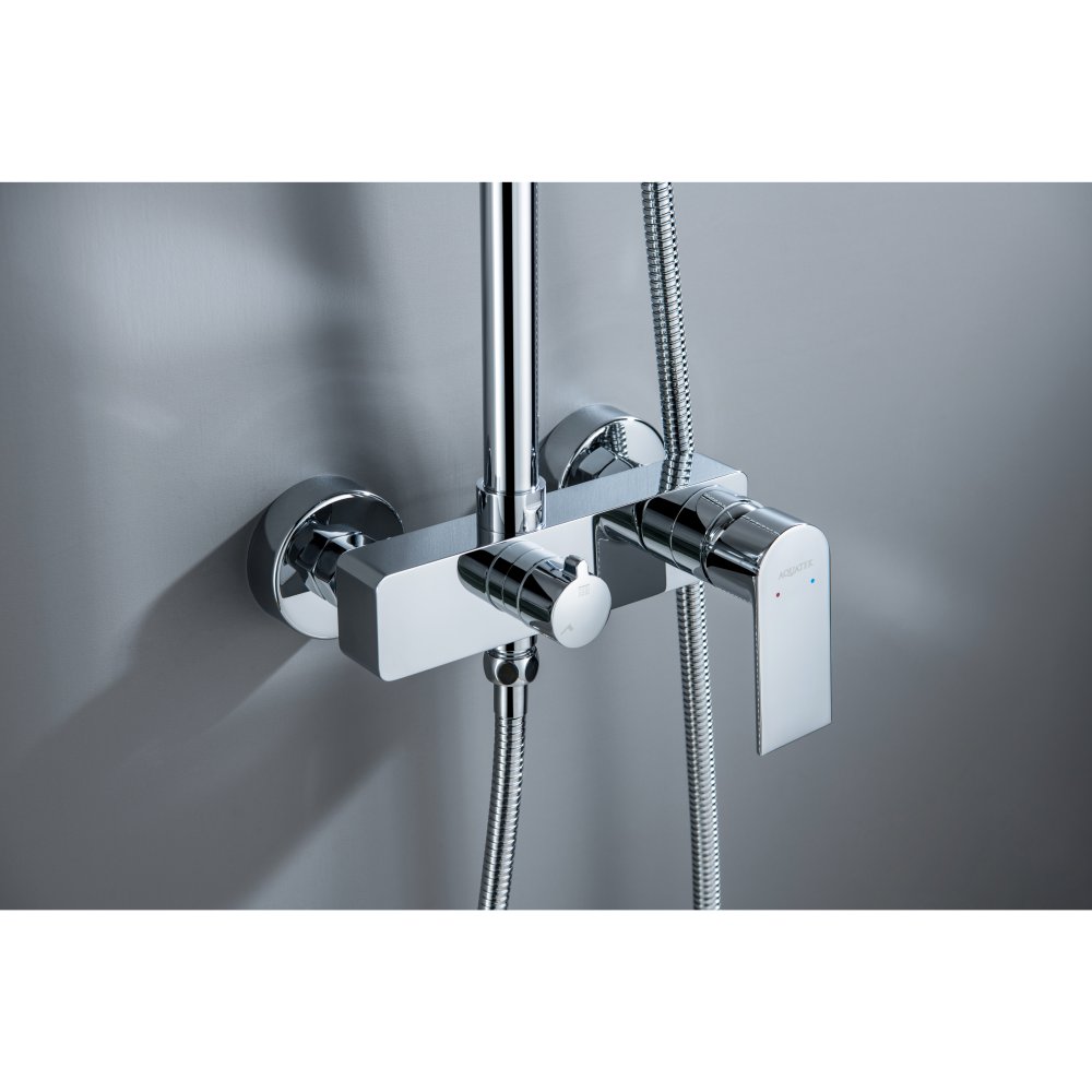 Душевая система Aquanet Лира AQ2465CR со смесителем для душа 250х250 мм хром AQ2465CR