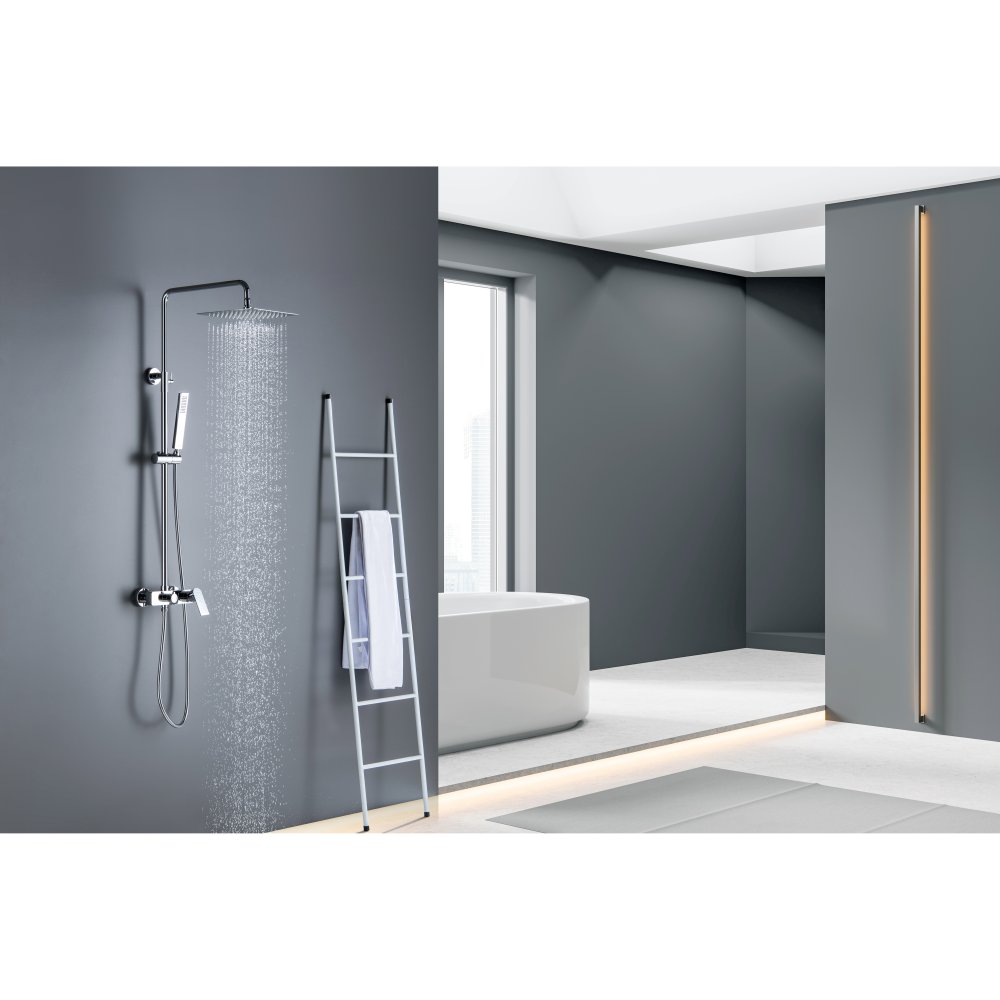 Душевая система Aquanet Лира AQ2465CR со смесителем для душа 250х250 мм хром AQ2465CR