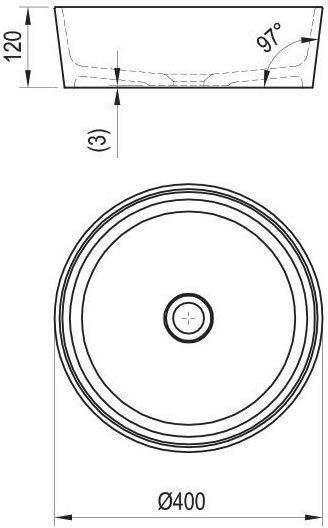 Умывальник RAVAK Moon 1 400x400 мм белый без перелива XJN01300000