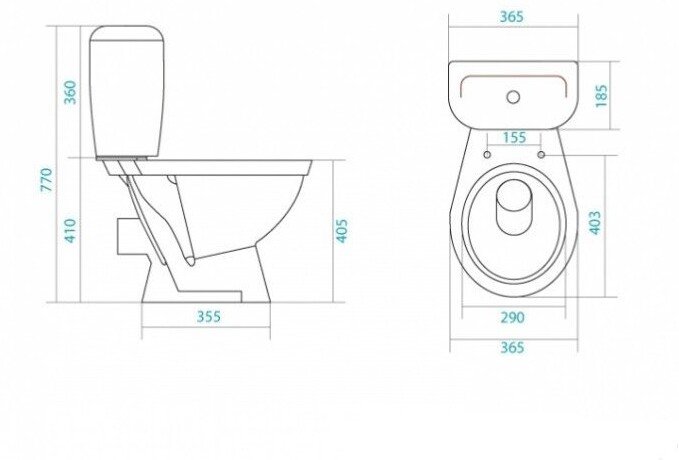 Унитаз-компакт Santek Паллада сиденье дюропласт металлический крепеж 1.WH30.2.376