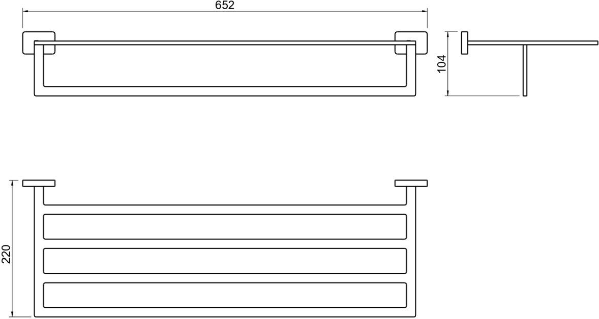 Полка для полотенец Aquatek Libra матовый черный AQ4315MB