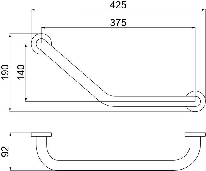 Поручень Aquatek 425 мм полированный хром AQ4997CR