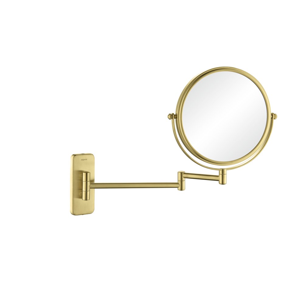 Зеркало косметическое настенное Aquanet 3x увеличение шлифованное золото AQ4910BG