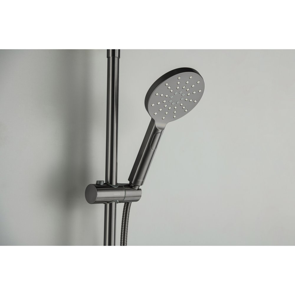 Душевая система со смесителем для душа Aquanet Бетта 220 мм оружейная сталь AQ2160BGM