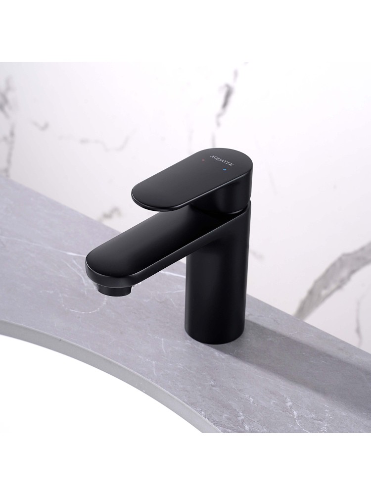 Смеситель для раковины Aquanet Ника 90 мм без донного клапана матовый черный AQ1810MB