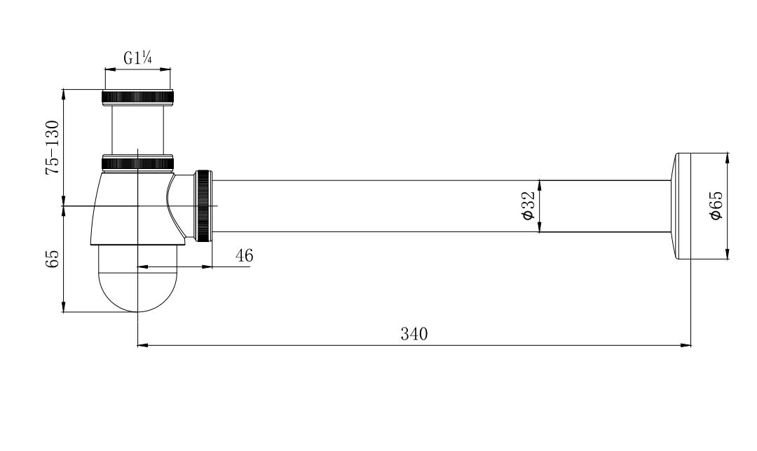 Сифон для биде Aquatek хром AQ6018CR