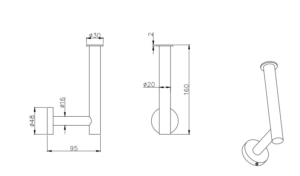 Бумагодержатель для запасного рулона Aquanet ВЕГА хром AQ4007CR