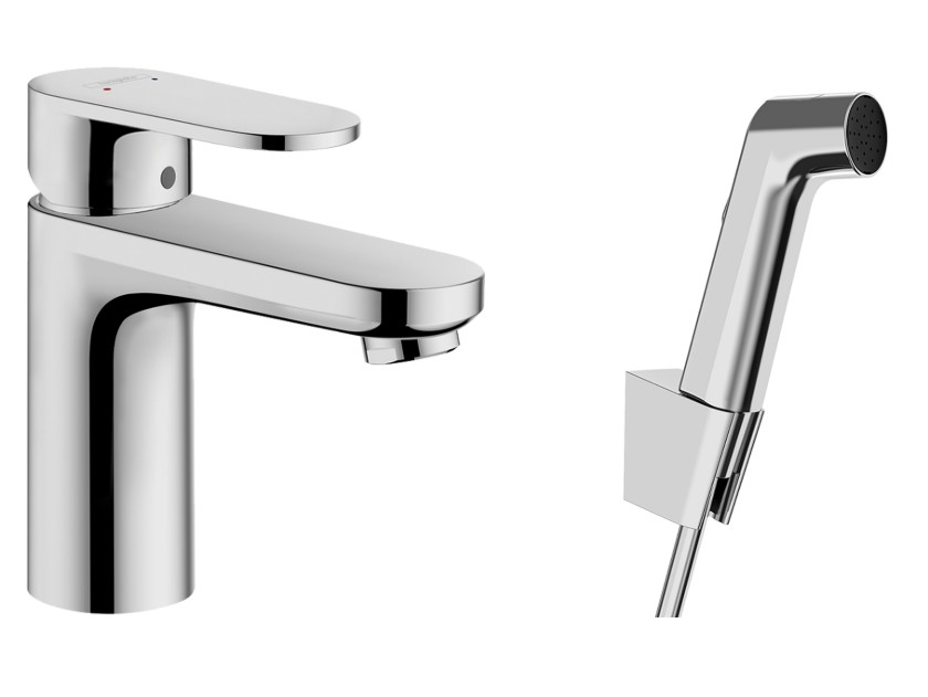 Смеситель для раковины Hansgrohe Vernis Blend с гигиеническим душем 71215000