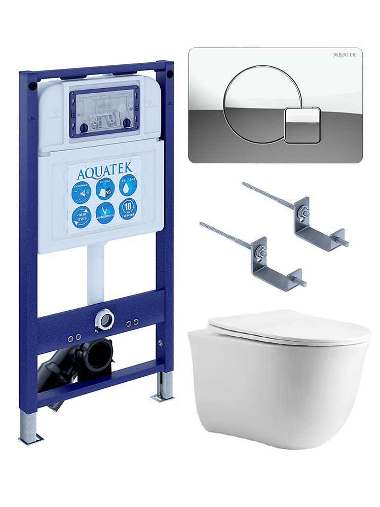Комплект инсталляции с унитазом 4 в 1 AQUATEK КЛАССИК cm-067
