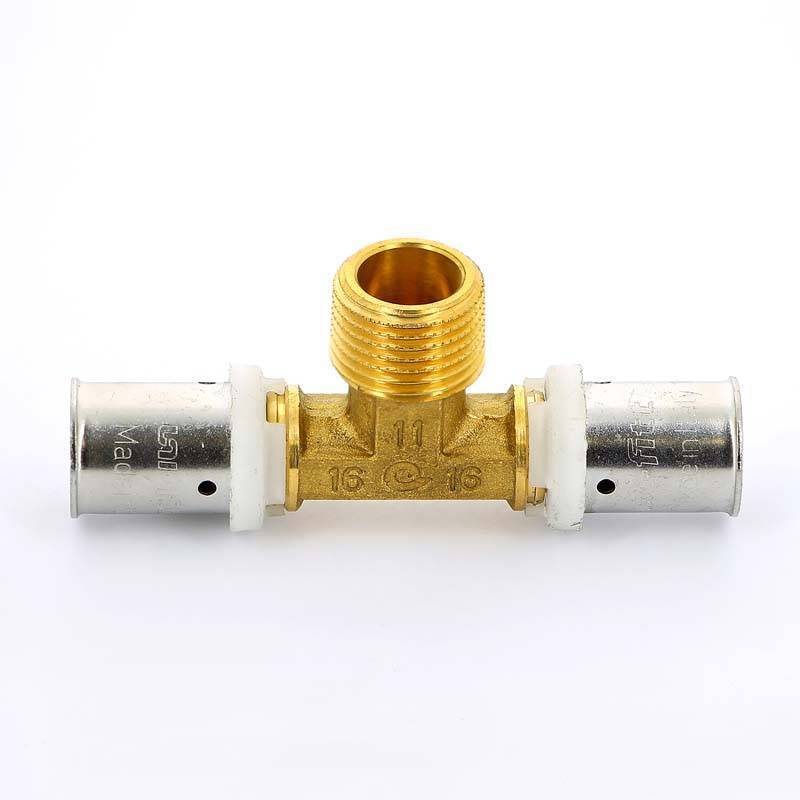 Тройник пресс с наружной резьбой Uni-Fitt 16х1/2х16 708G6260