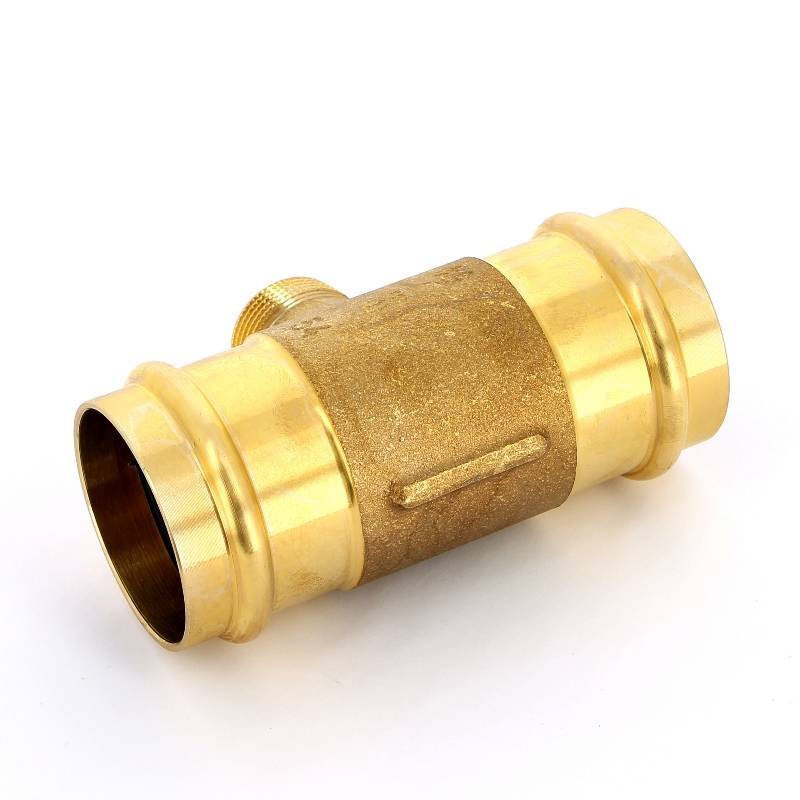 Тройник пресс с наружной резьбой Viega Sanpress 54х1х54 бронза 310929