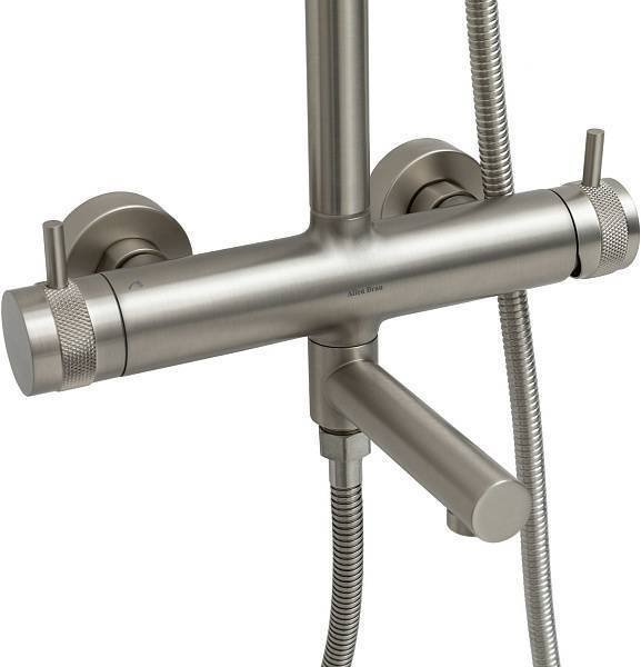 Душевая стойка Allen Brau Priority с изливом 27.7x50.9x123.2 см никель браш 5.31A10-BN