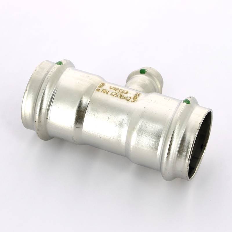 Тройник пресс Viega Sanpress Inox 42x18x42 мм нержавеющая сталь 436025