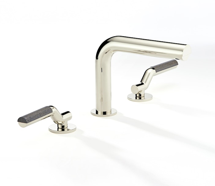 Смеситель для раковины THG Marcel Ash Wood with lever трехпозиционный никель U3V-B01-151