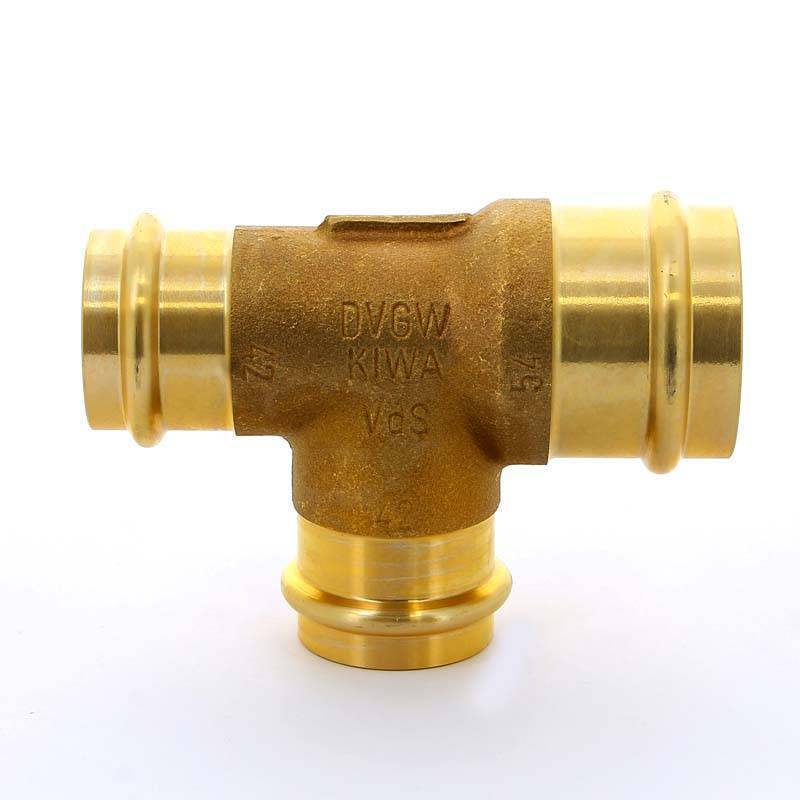 Тройник пресс Viega Sanpress 54x42x42 мм бронза 187279