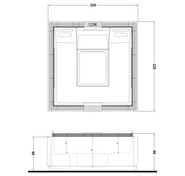 Минибассейн Treesse Ice 2250x2250x950 мм белый V470AXBN22