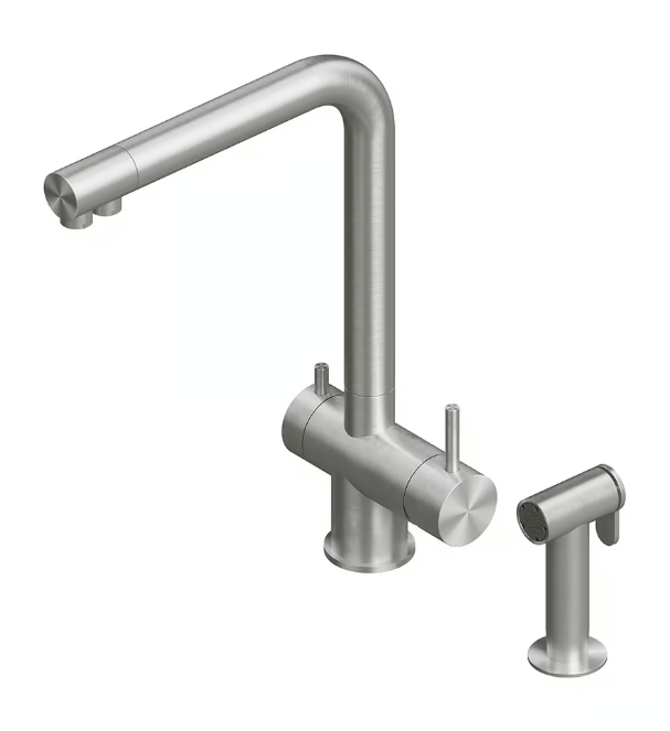 Смеситель для кухни Quadro design Idealaqua Inox цвет сталь брашированная 383DC0552AS