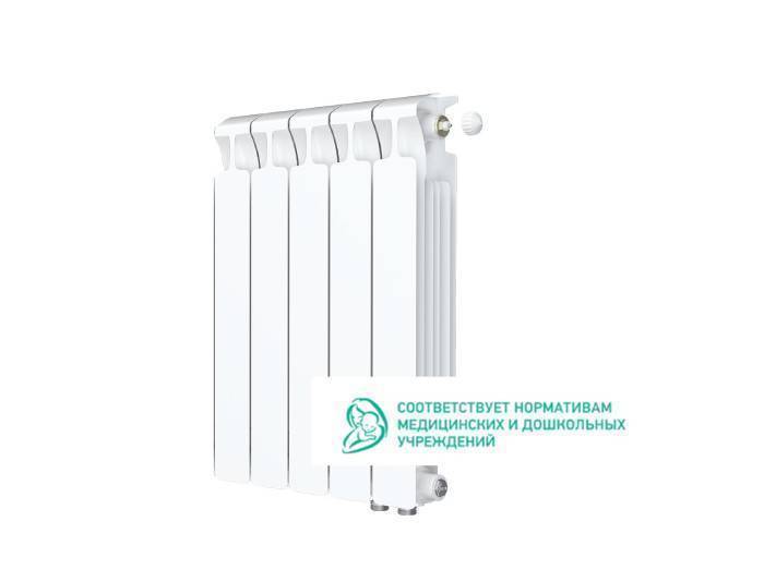 Радиатор биметаллический RIFAR Monolit Ventil 500 5 секций нижнее правое подключение RMV50005R