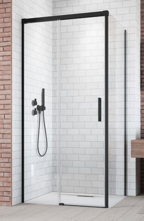 Боковая стенка Radaway Idea KDJ 900x2000 мм правая, профиль черный, стекло прозрачное 3870505401R