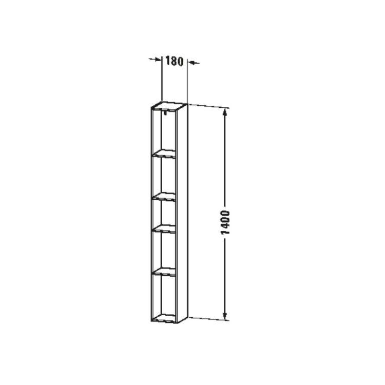 Полка мебельная Duravit L-Cube 180x180x1400 мм дуб тёмный брашированный LC120607272