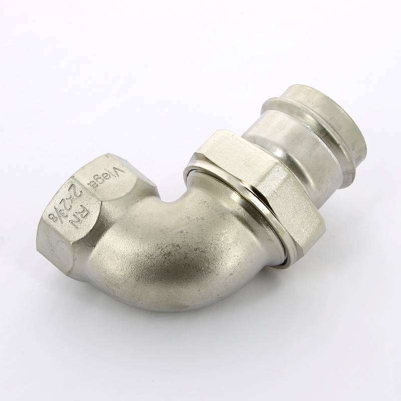 Угол разъемный пресс-В нержавеющая сталь Viega Sanpress Inox 54x2 437374