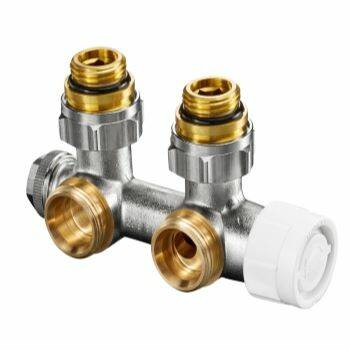 Узел нижнего подключения Oventrop Multiblock T угловой 1/2 x 3/4 никелированный 1184084