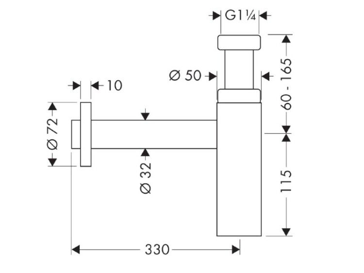 Сифон бутылочный Axor Flowstar S 1 1/4 полированное золото 51305990