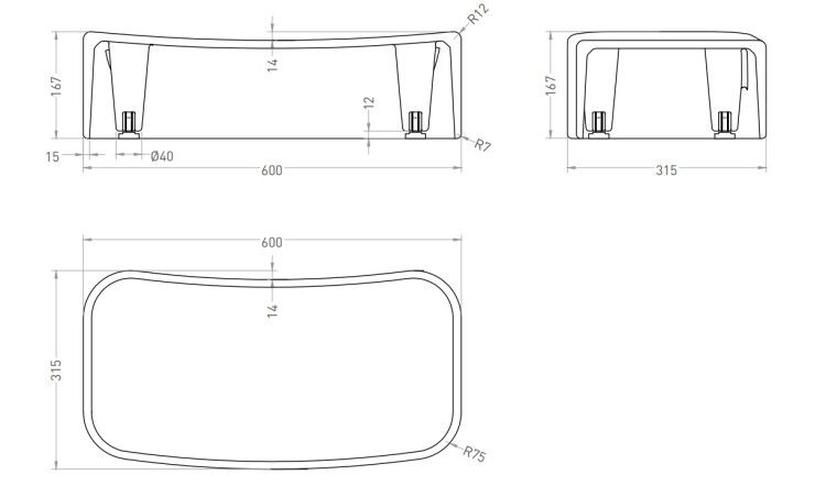 Ступень для ванны Salini Oriente Ofuro Step 600x315x167 мм белая глянцевая 1905101G