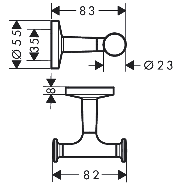 Крючок AXOR Universal Circular двойной цвет полированное золото 42812990