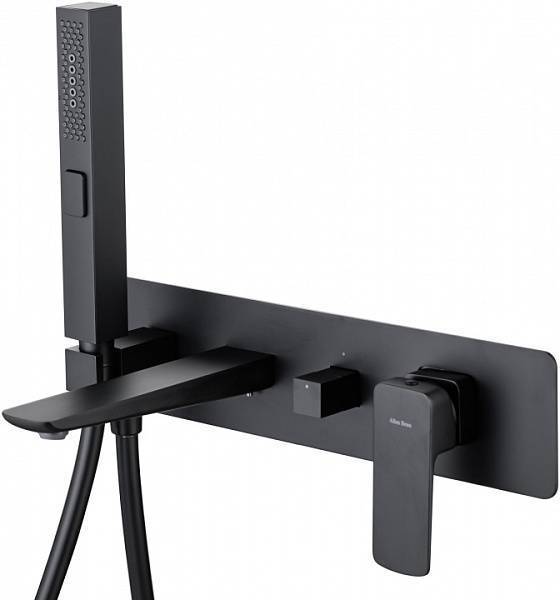 Смеситель для ванны с душем Allen Brau Infinity с внутренней частью черный матовый 5.21007-31