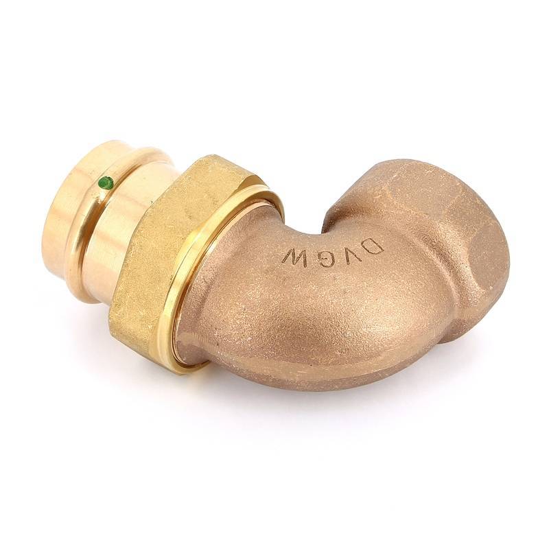 Угольник переходной Viega Sanpress 90° 54х2 пресс-В разъёмное соединение бронза 221676