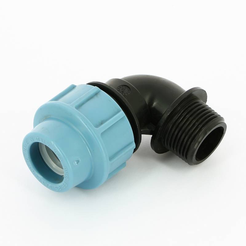 Угольник обжимной для труб ПНД Unidelta 25х1 наружная резьба 1008025004