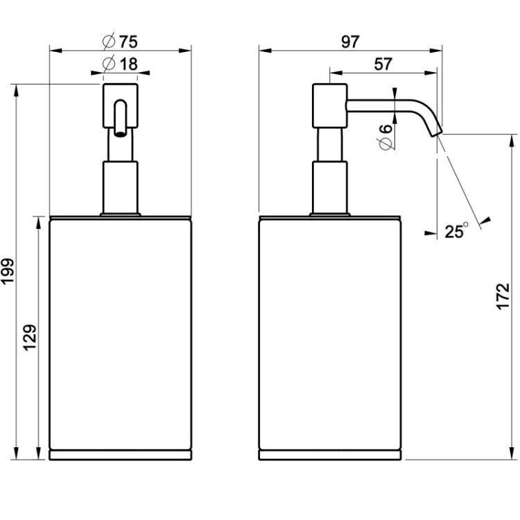 Дозатор для жидкого мыла Gessi VENTI20 настольный 75x97x199 мм цвет Nickel PVD/черный 65438720