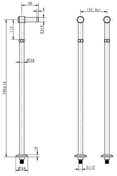 Держатели для напольного смесителя Boheme Medici бронза 601
