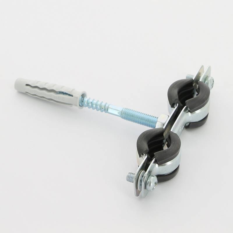 Хомут для труб двойной Walraven BIS Cobra 3/8 15-18 мм с уплотнителем шпилькой и дюбелем 0802118