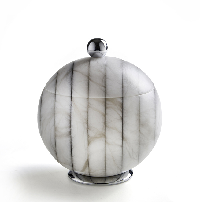 Контейнер настольный с крышкой 3SC Rigato 150х180 мм алебастр никель AL48NL