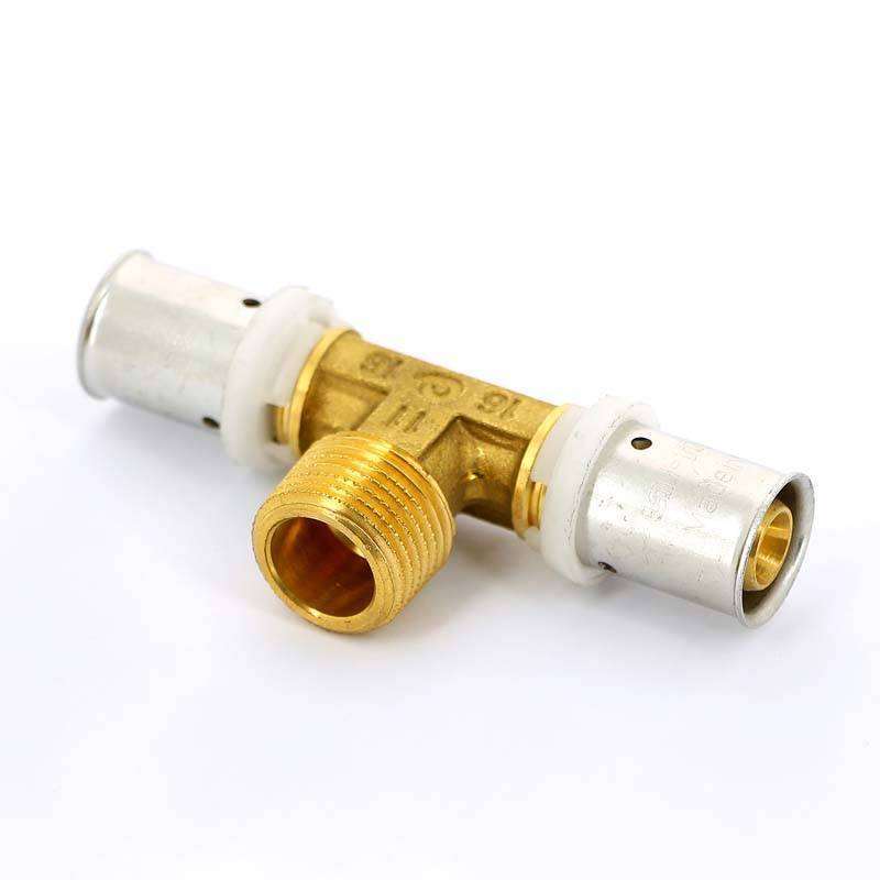 Тройник пресс с наружной резьбой Uni-Fitt 16х1/2х16 708G6260