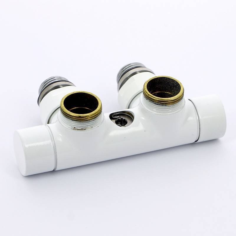 Узел ручной угловой Carlo Poletti с запорным клапаном белый V48100EE