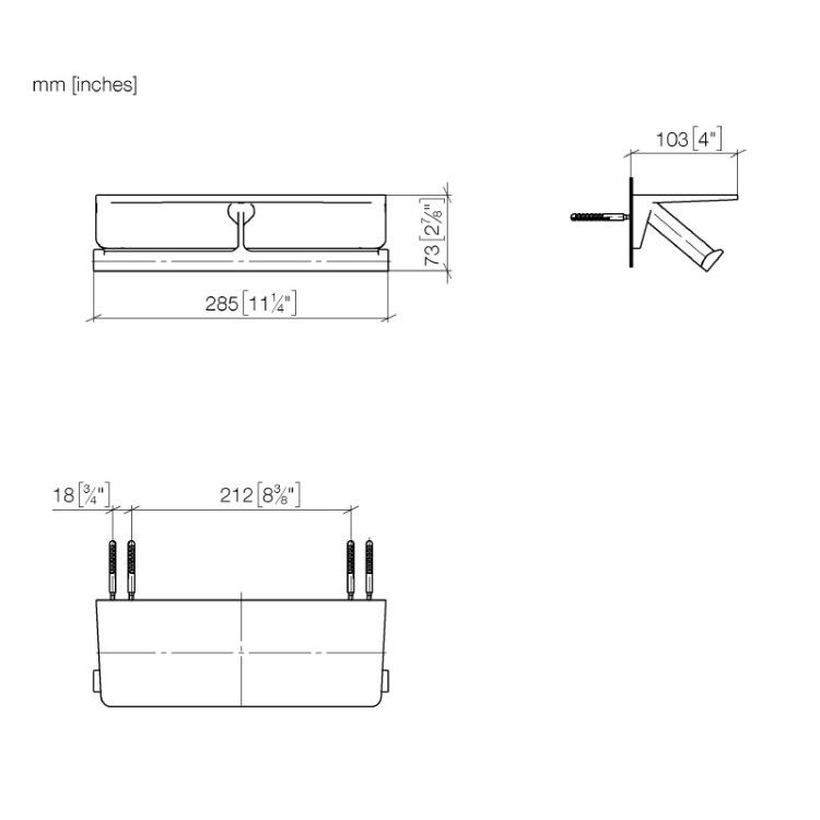 Бумагодержатель Dornbracht Imo 285x103x51 мм цвет Dark Platinum сатинированная 83525976-99
