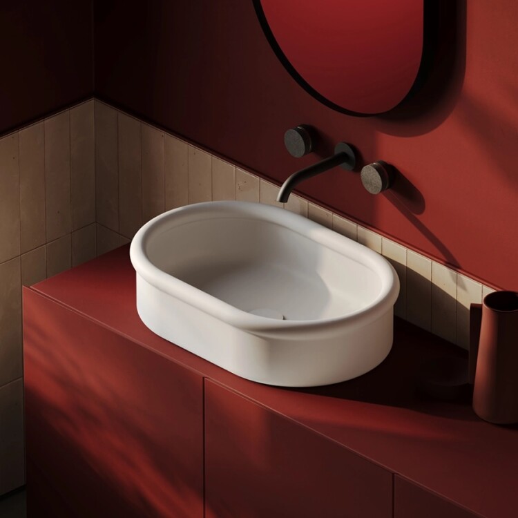 Раковина, Artceram, Brera, шгв 600-400-155, отверстия для смесителя-отсутствуют, цвет-белый