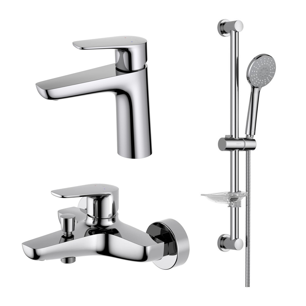 Набор смесителей AQUATEK БЕТТА Set 3 в 1 (AQ1110CR+AQ1140CR+AQ2013CR) хром AQ1130CR