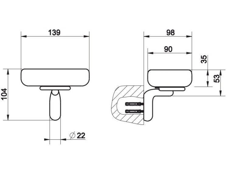 Мыльница Gessi Goccia настенная 139x98x104 мм хром/белый 38001031