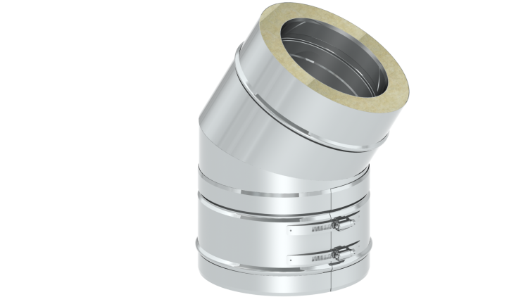 Колено дымохода 30° Jeremias DW-FU 180 мм DW17180