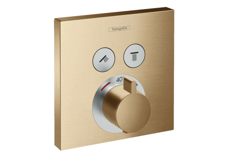 Термостат для душа Hansgrohe ShowerSelect на 2 потребителя шлифованная бронза 15763140