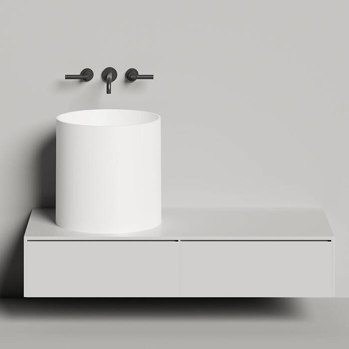 Раковина напольная Salini Armonia Round 450x450x450 мм белый матовый 130423M