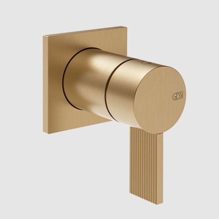 Смеситель для душа Gessi Inverso Rigato на 1 потребитель встраиваемый Brushed Brass PVD 73519#727